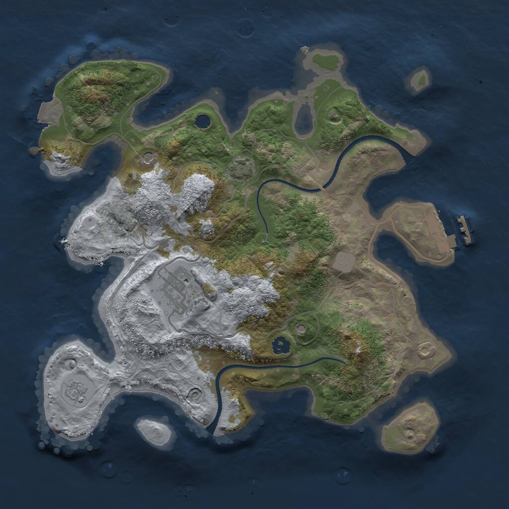 Rust Map: Procedural Map, Size: 2800, Seed: 15648574, 6 Monuments