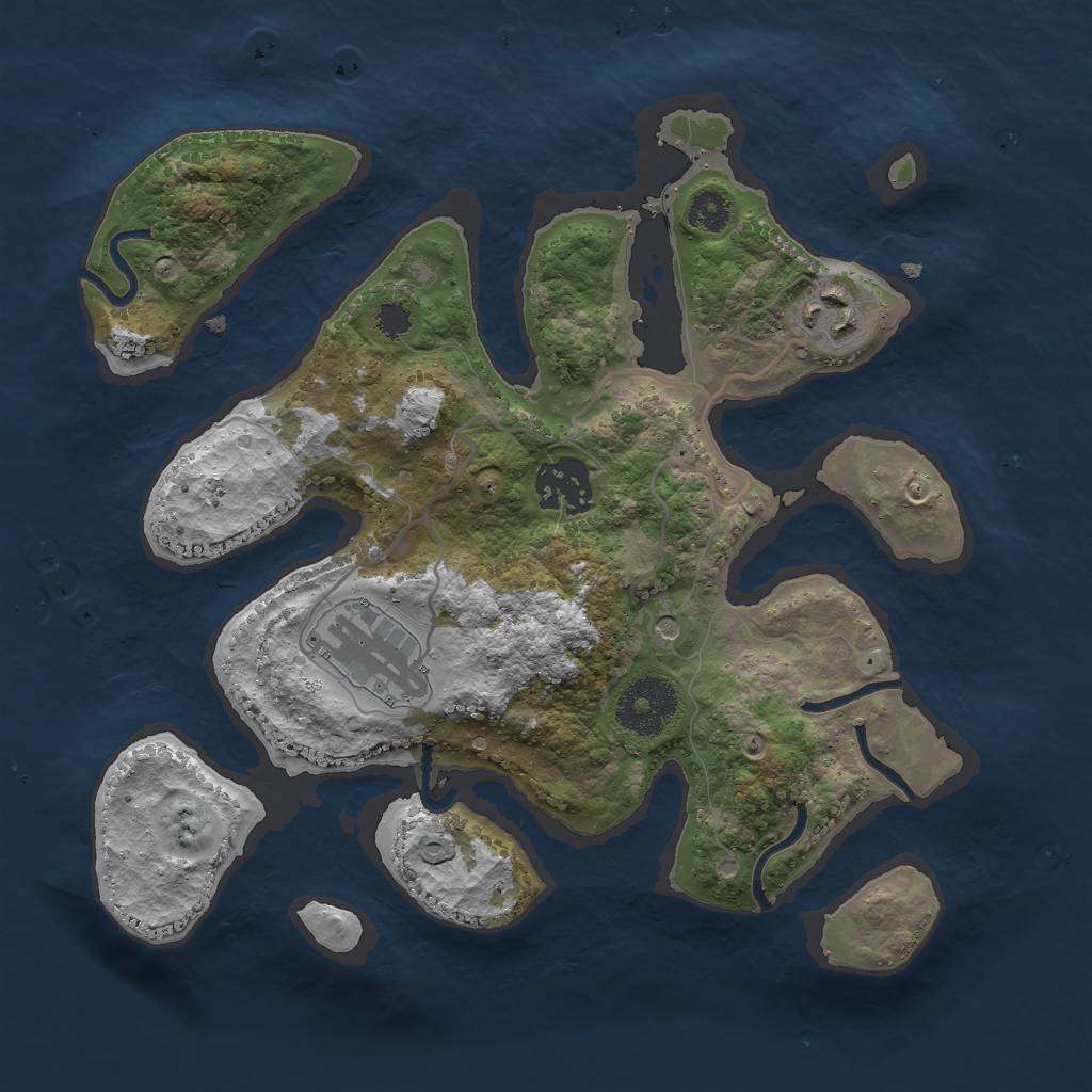 Rust Map: Procedural Map, Size: 2800, Seed: 15648574, 6 Monuments