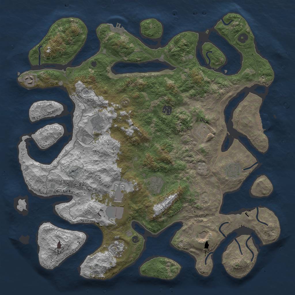 Rust Map: Procedural Map, Size: 4500, Seed: 336447, 15 Monuments