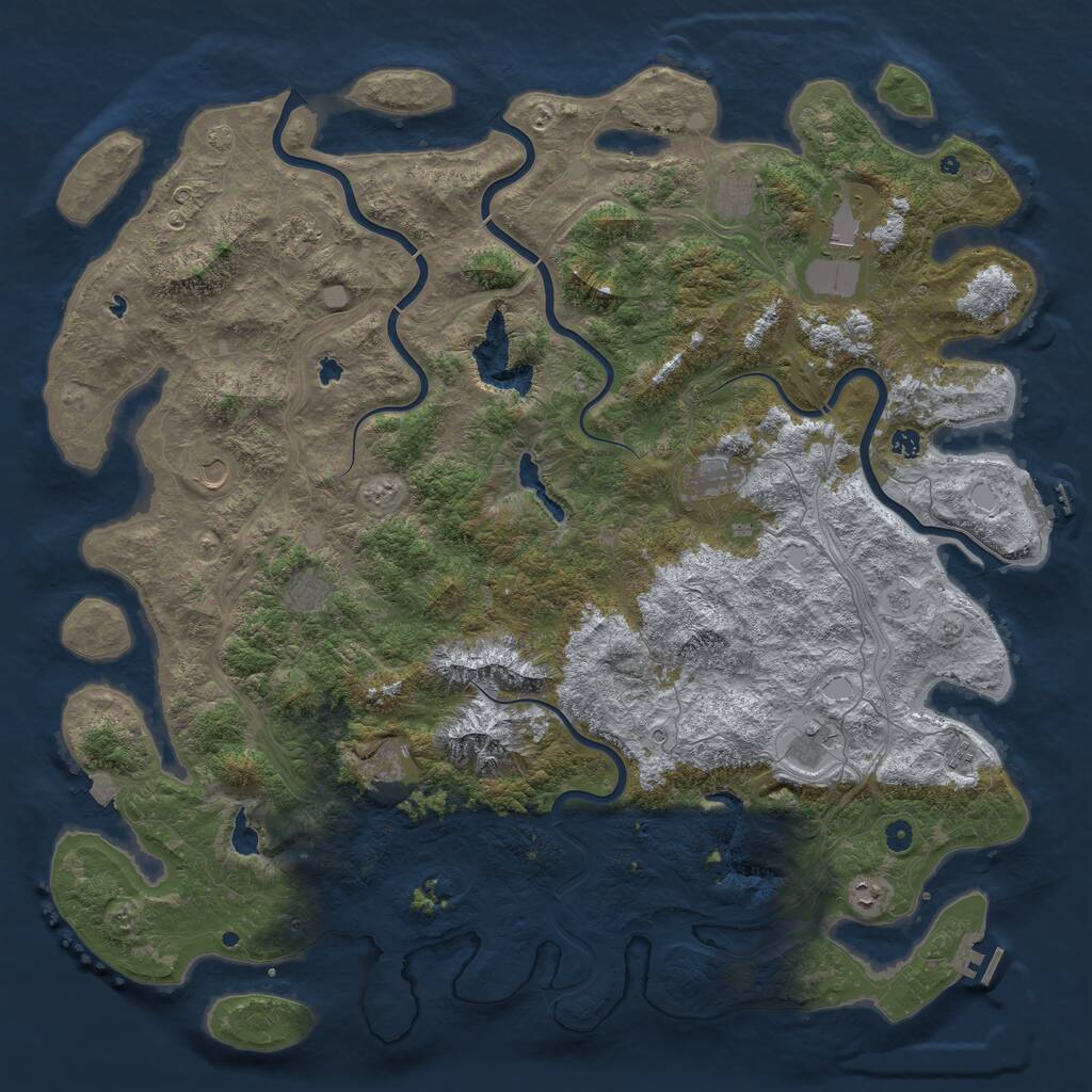 Rust Map: Procedural Map, Size: 5500, Seed: 34, 17 Monuments