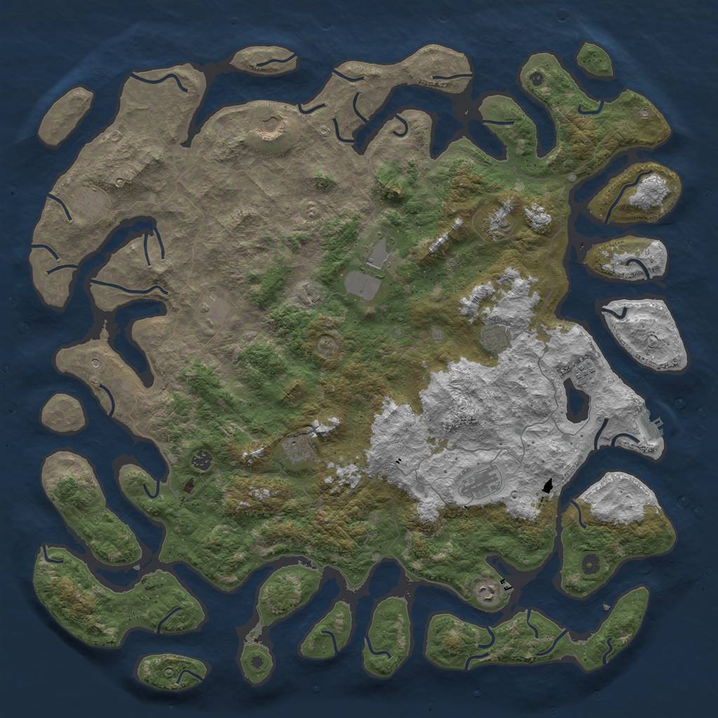 Rust Map: Procedural Map, Size: 5500, Seed: 34, 15 Monuments