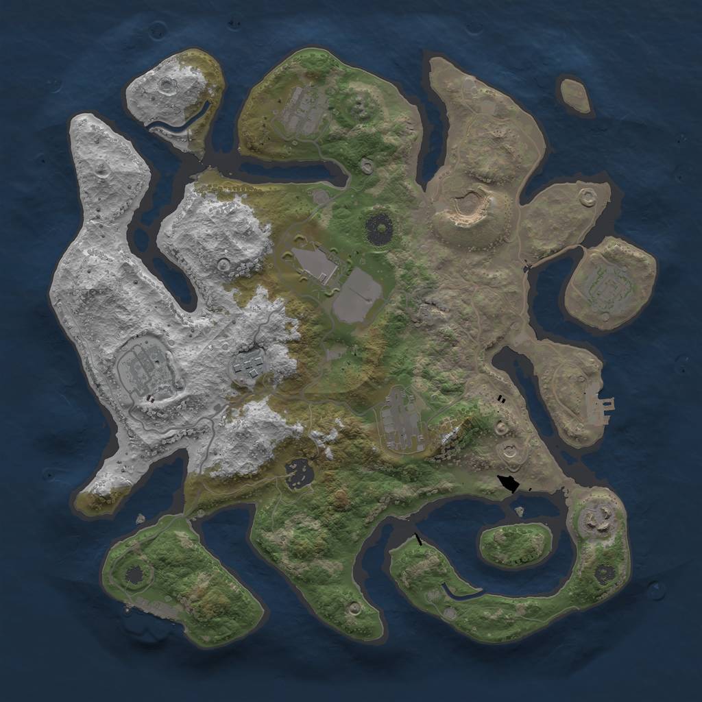 Rust Map: Procedural Map, Size: 3500, Seed: 1637752372, 14 Monuments