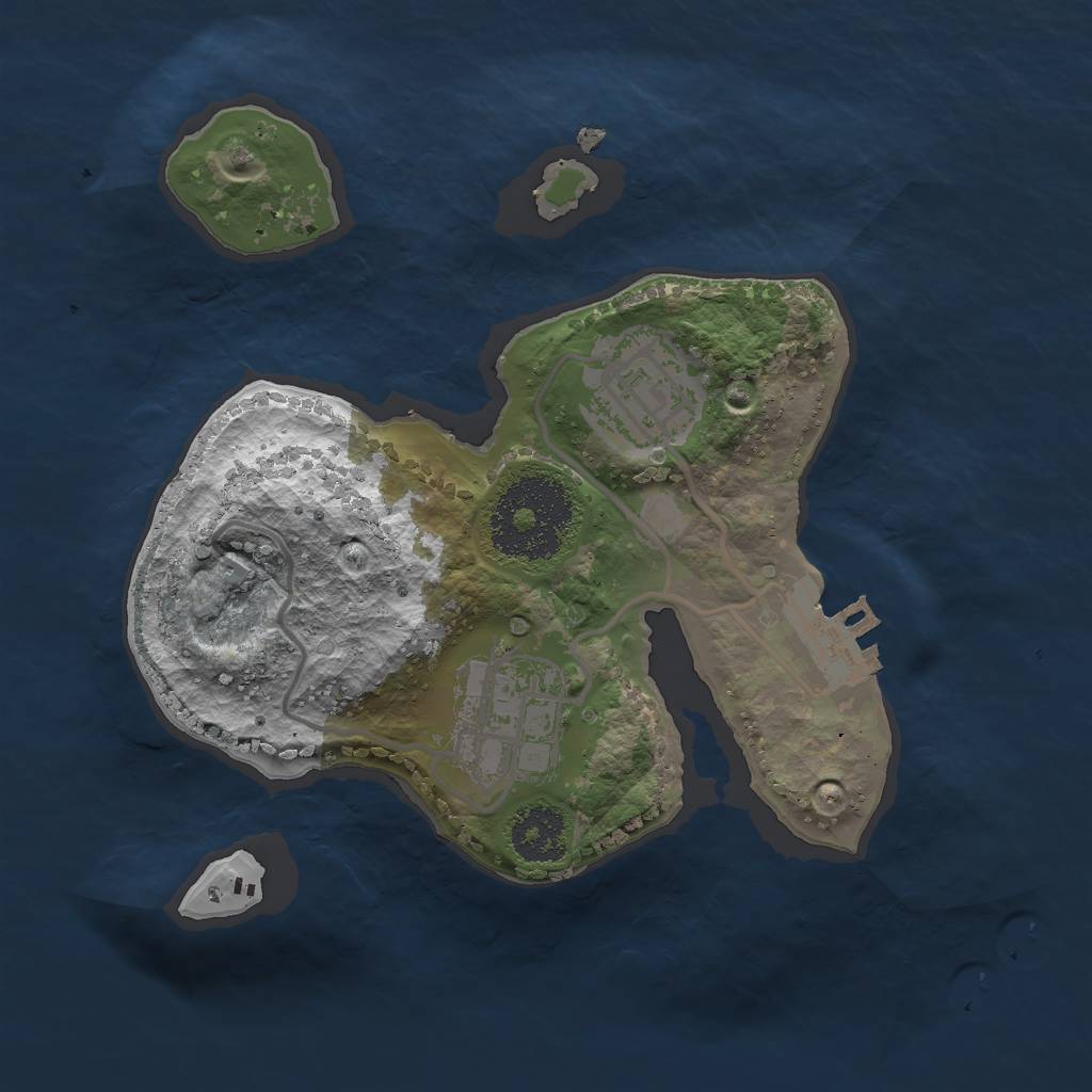 Rust Map: Procedural Map, Size: 2000, Seed: 1534737810, 5 Monuments