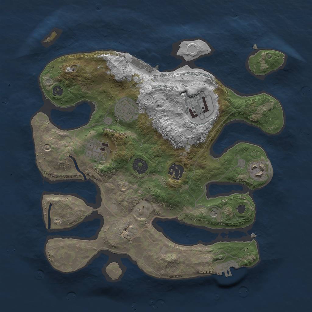 Rust Map: Procedural Map, Size: 3000, Seed: 156904, 13 Monuments