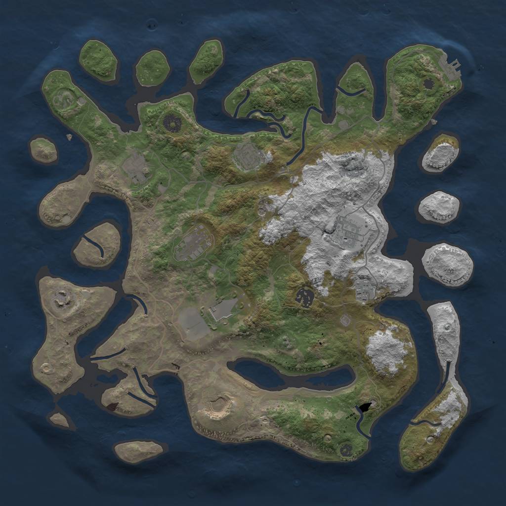 Rust Map: Procedural Map, Size: 4000, Seed: 252867, 13 Monuments