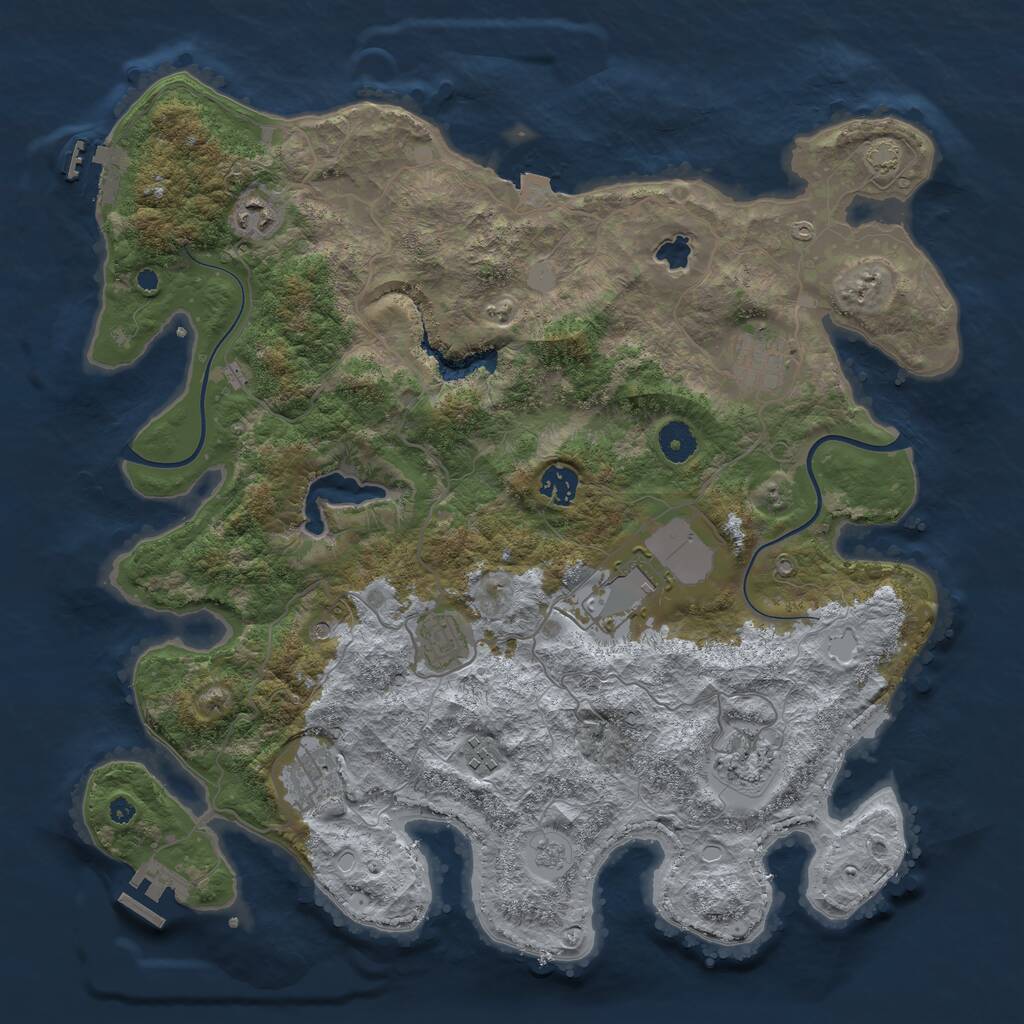Rust Map: Procedural Map, Size: 4000, Seed: 771413, 14 Monuments