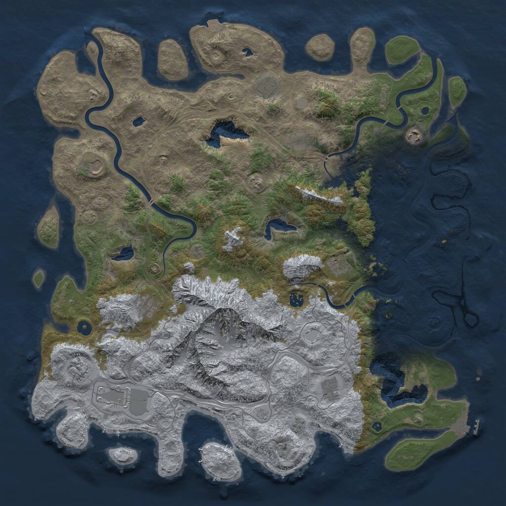 Rust Map: Procedural Map, Size: 5200, Seed: 774867, 17 Monuments
