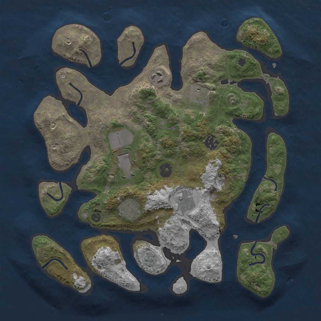 Rust Map: Procedural Map, Size: 3500, Seed: 813415, 10 Monuments