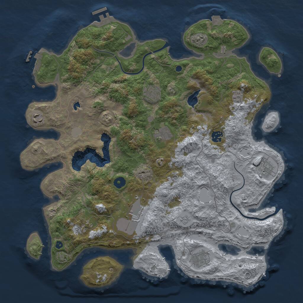 Rust Map: Procedural Map, Size: 4000, Seed: 767408, 15 Monuments