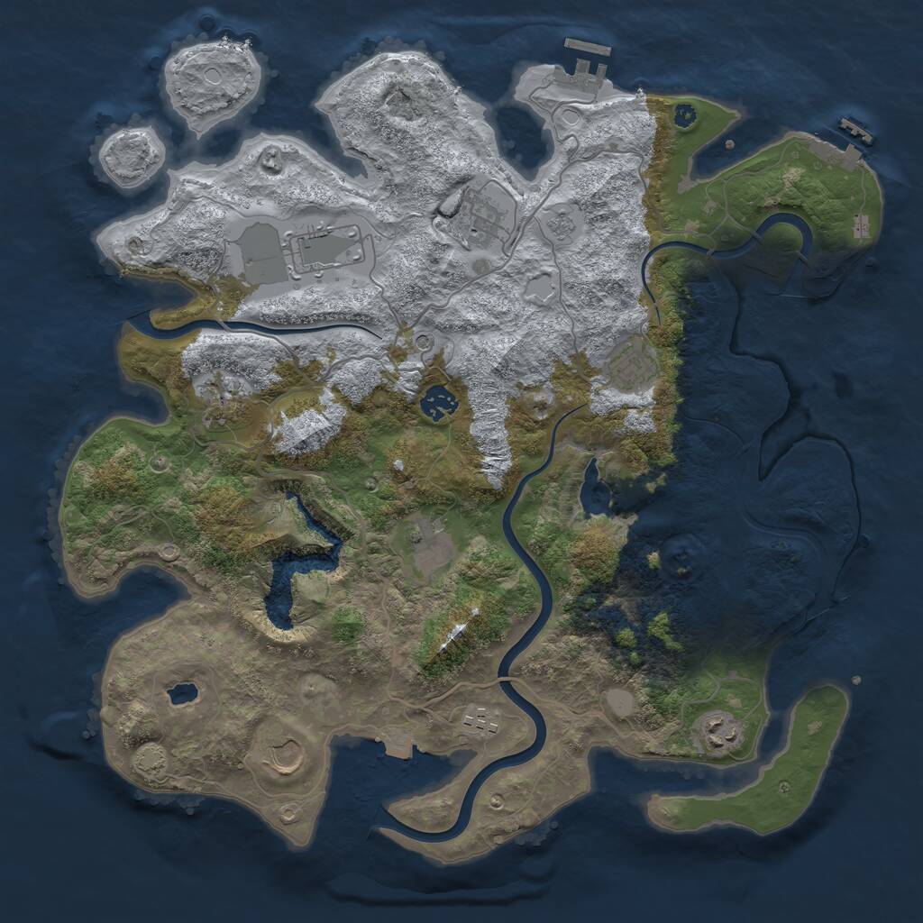 Rust Map: Procedural Map, Size: 4000, Seed: 575476, 15 Monuments