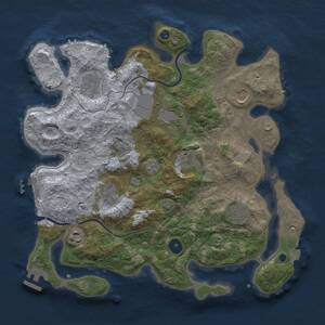 Thumbnail Rust Map: Procedural Map, Size: 3500, Seed: 2234674, 14 Monuments