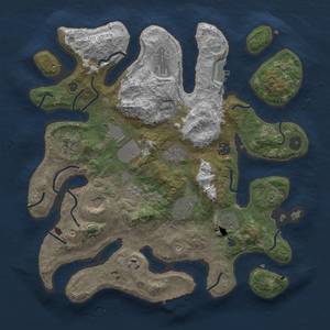 Thumbnail Rust Map: Procedural Map, Size: 3700, Seed: 1197591503, 15 Monuments