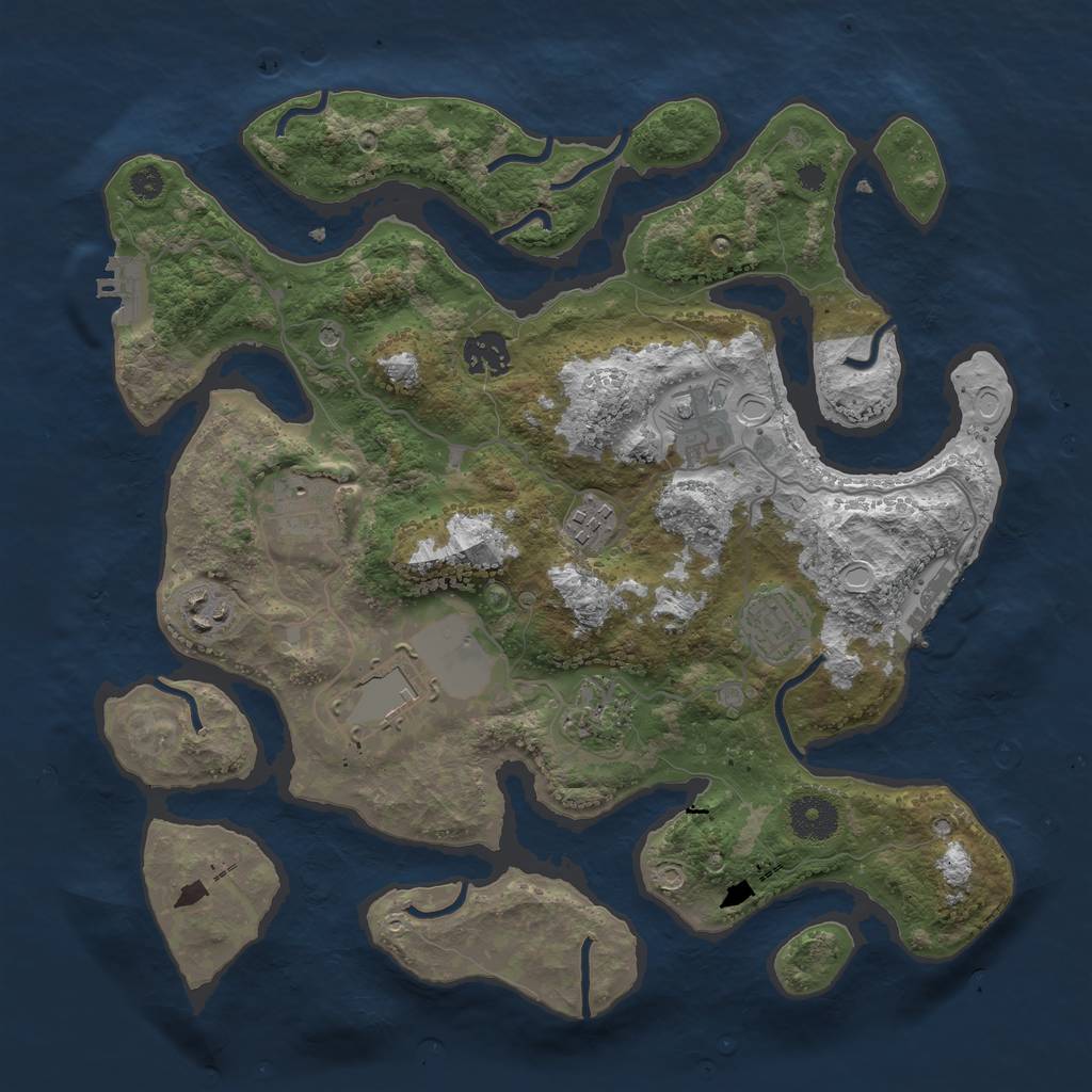 Rust Map: Procedural Map, Size: 3500, Seed: 1623568571, 16 Monuments