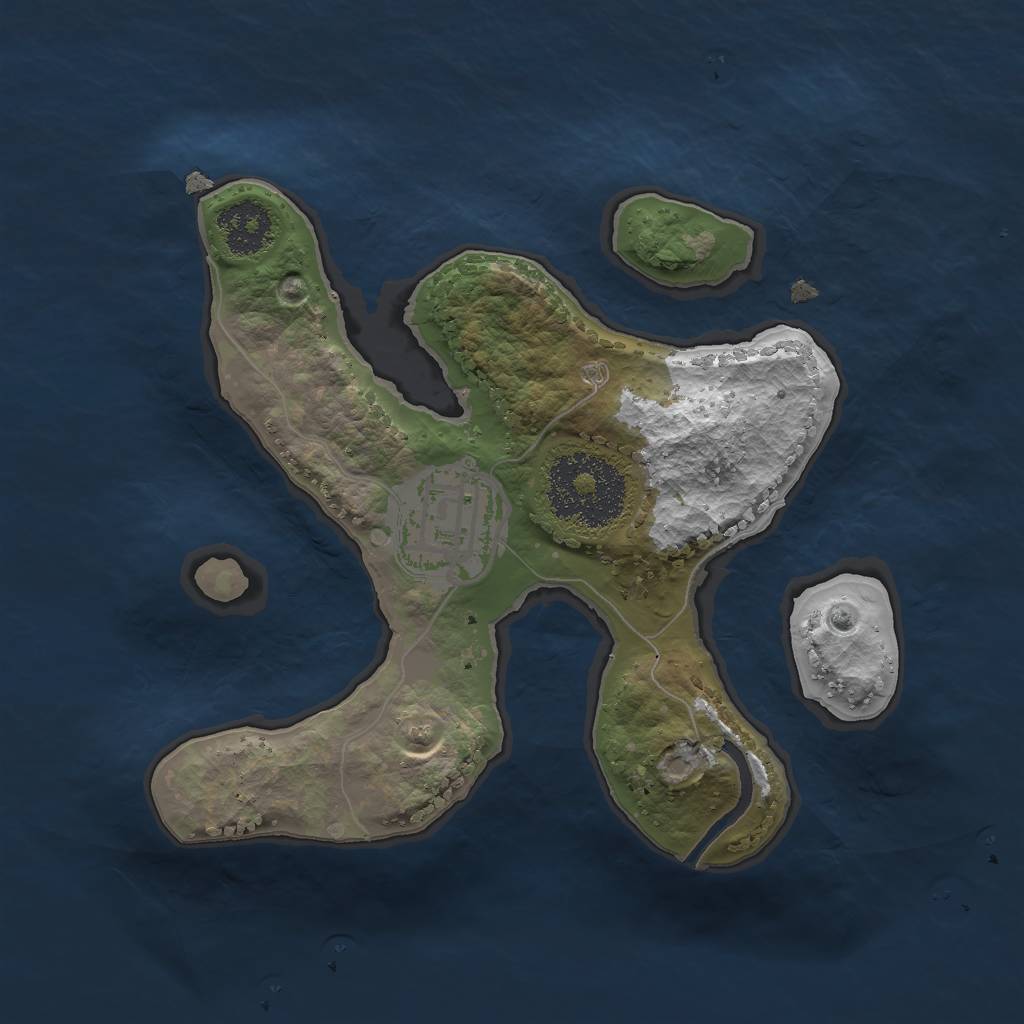 Rust Map: Procedural Map, Size: 2000, Seed: 94933053, 3 Monuments