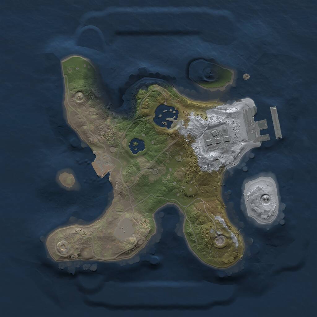 Rust Map: Procedural Map, Size: 2000, Seed: 94933053, 4 Monuments