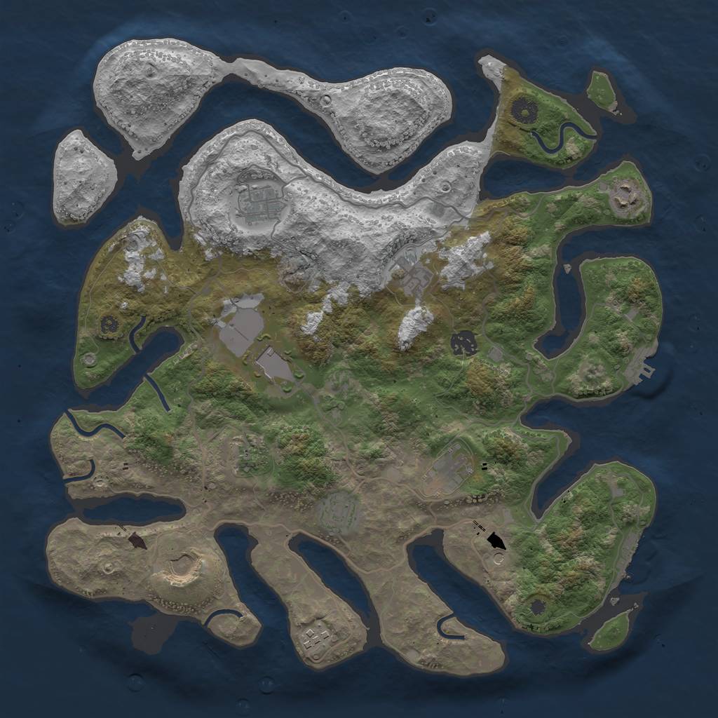 Rust Map: Procedural Map, Size: 4000, Seed: 796835, 15 Monuments