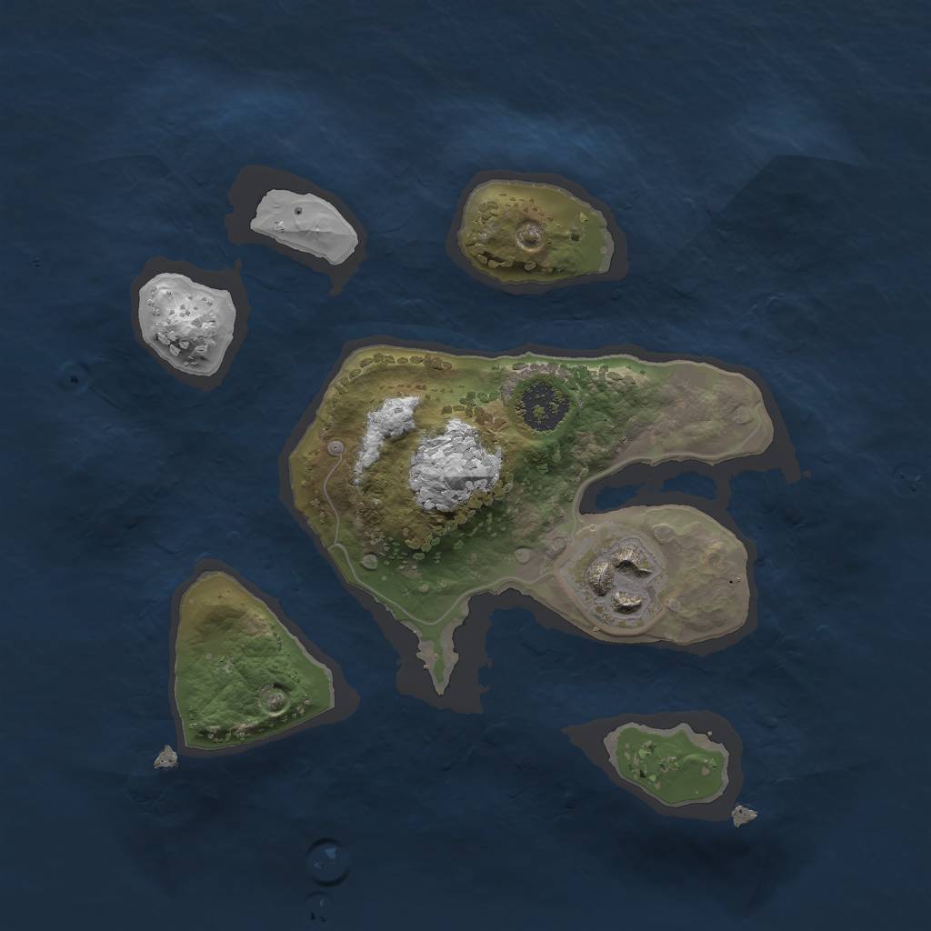 Rust Map: Procedural Map, Size: 2000, Seed: 4151, 3 Monuments