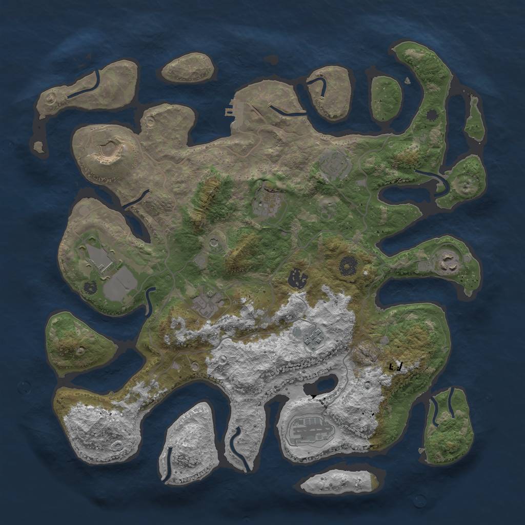 Rust Map: Procedural Map, Size: 4000, Seed: 782188, 13 Monuments