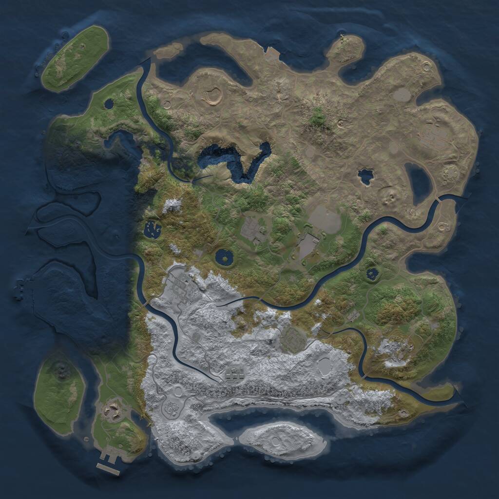 Rust Map: Procedural Map, Size: 4200, Seed: 13999, 16 Monuments