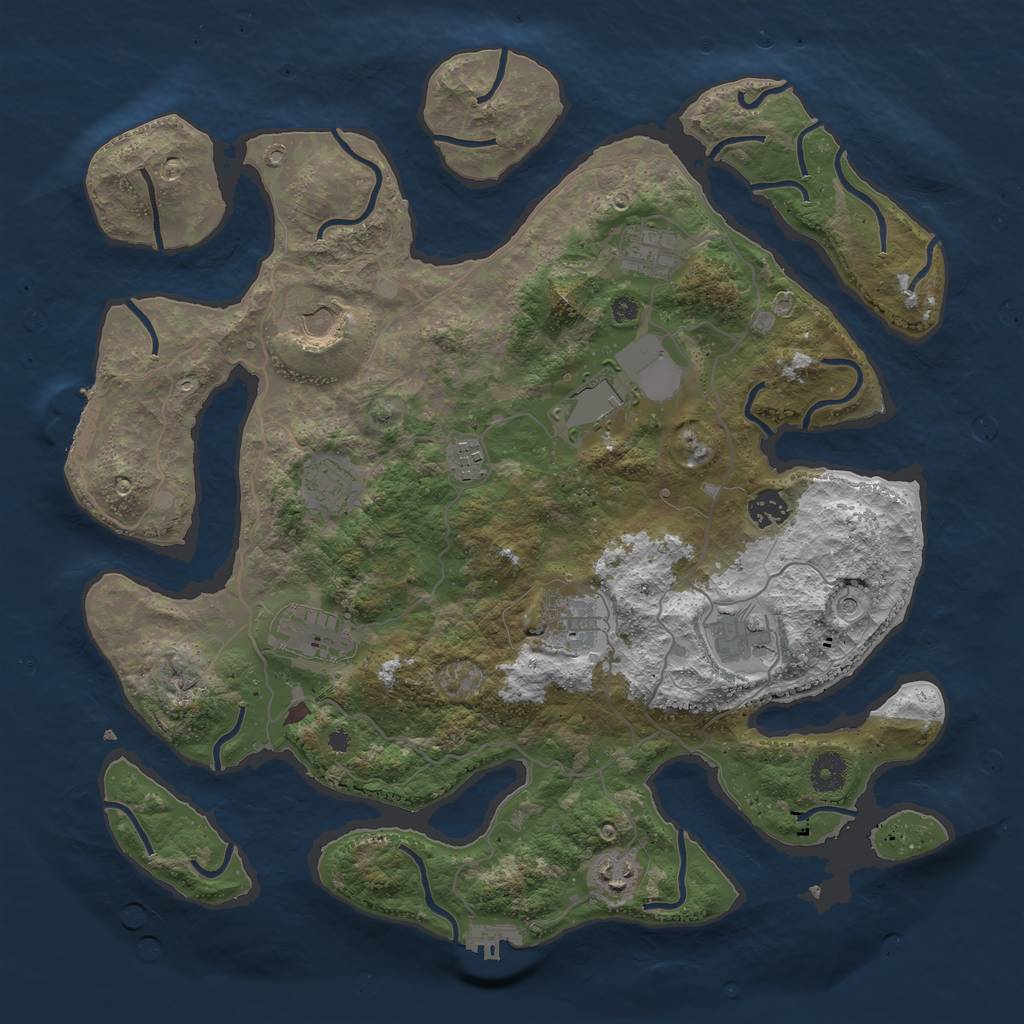Rust Map: Procedural Map, Size: 4000, Seed: 1031444978, 15 Monuments