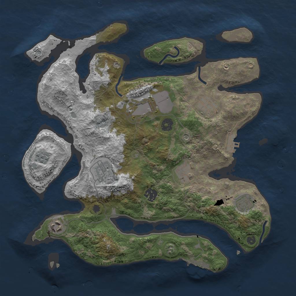Rust Map: Procedural Map, Size: 3500, Seed: 2119522, 13 Monuments