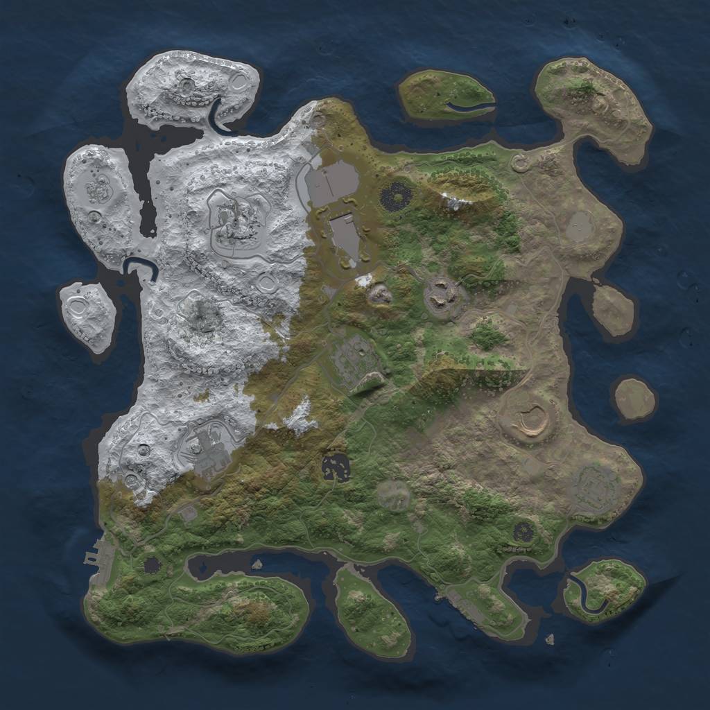 Rust Map: Procedural Map, Size: 3500, Seed: 267551, 17 Monuments