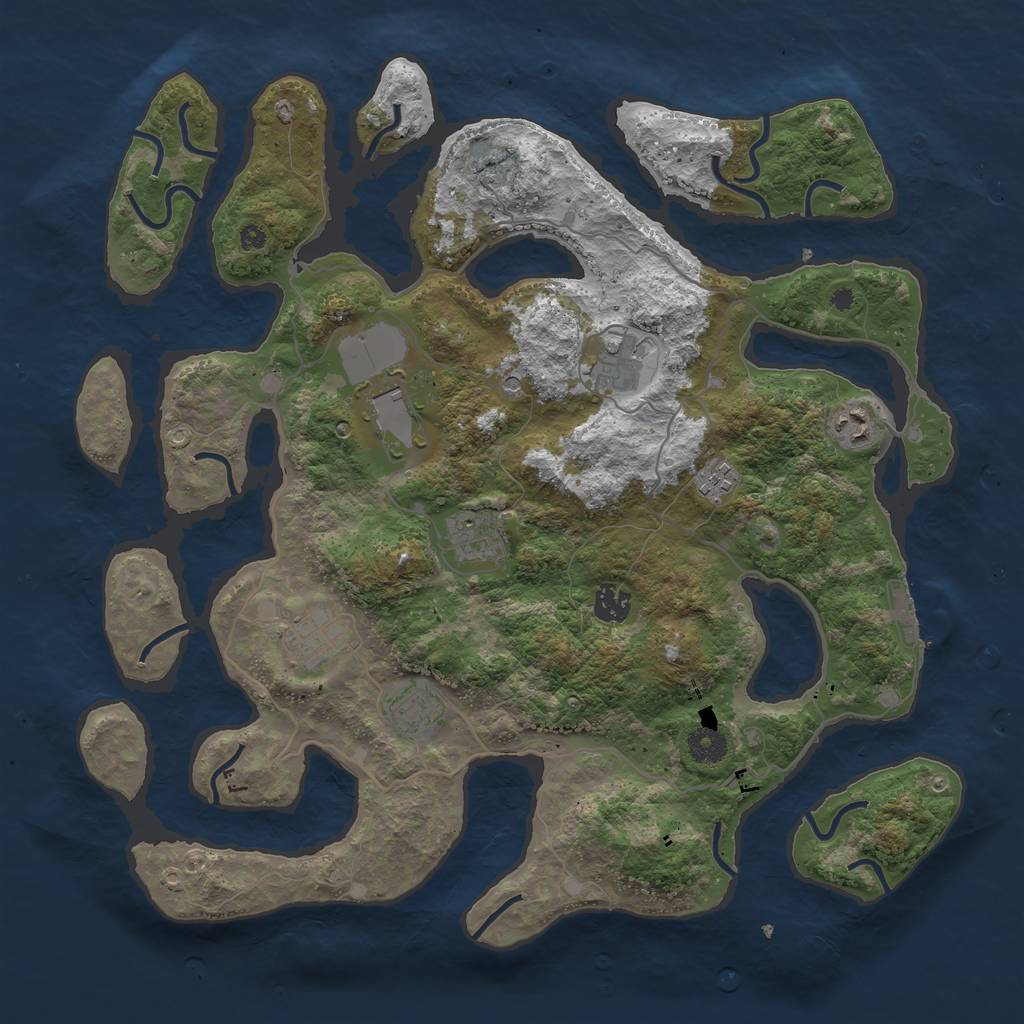 Rust Map: Procedural Map, Size: 4000, Seed: 608248, 12 Monuments