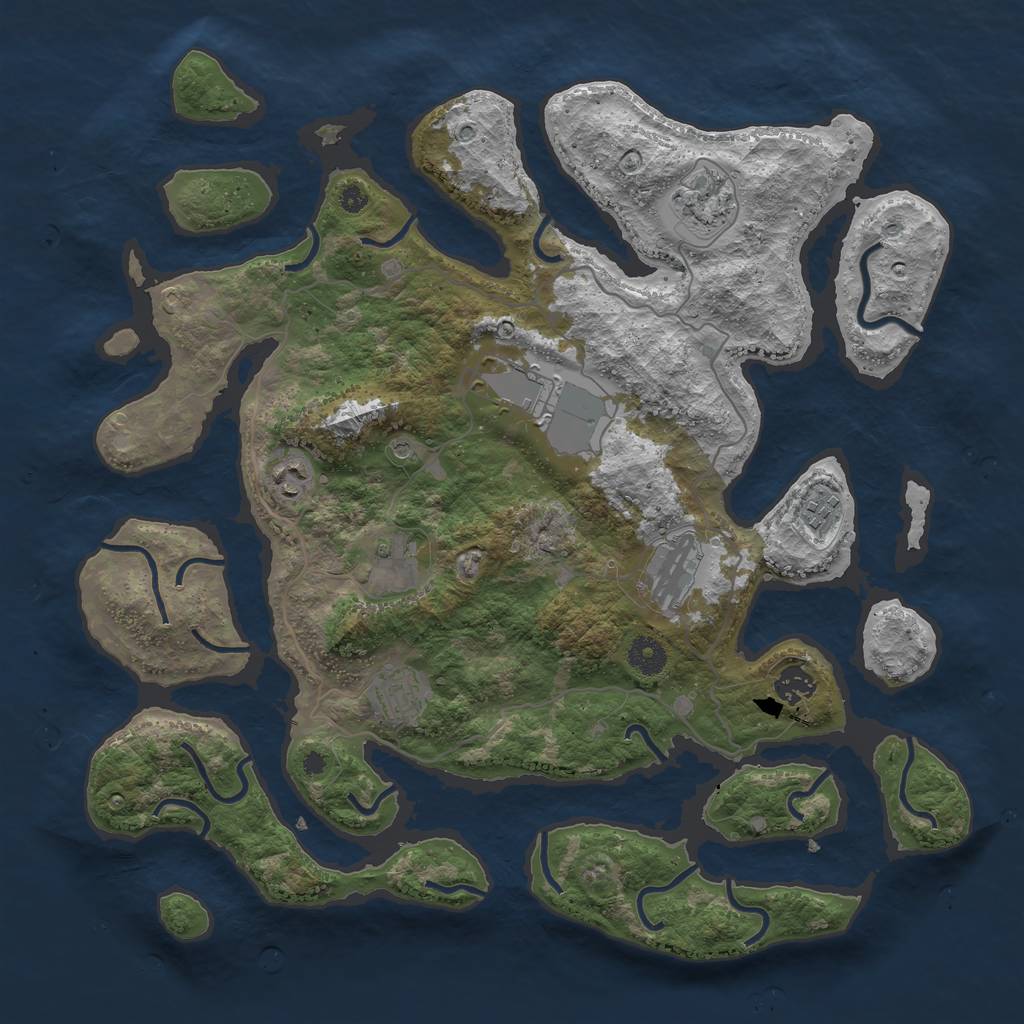 Rust Map: Procedural Map, Size: 4000, Seed: 473468, 11 Monuments