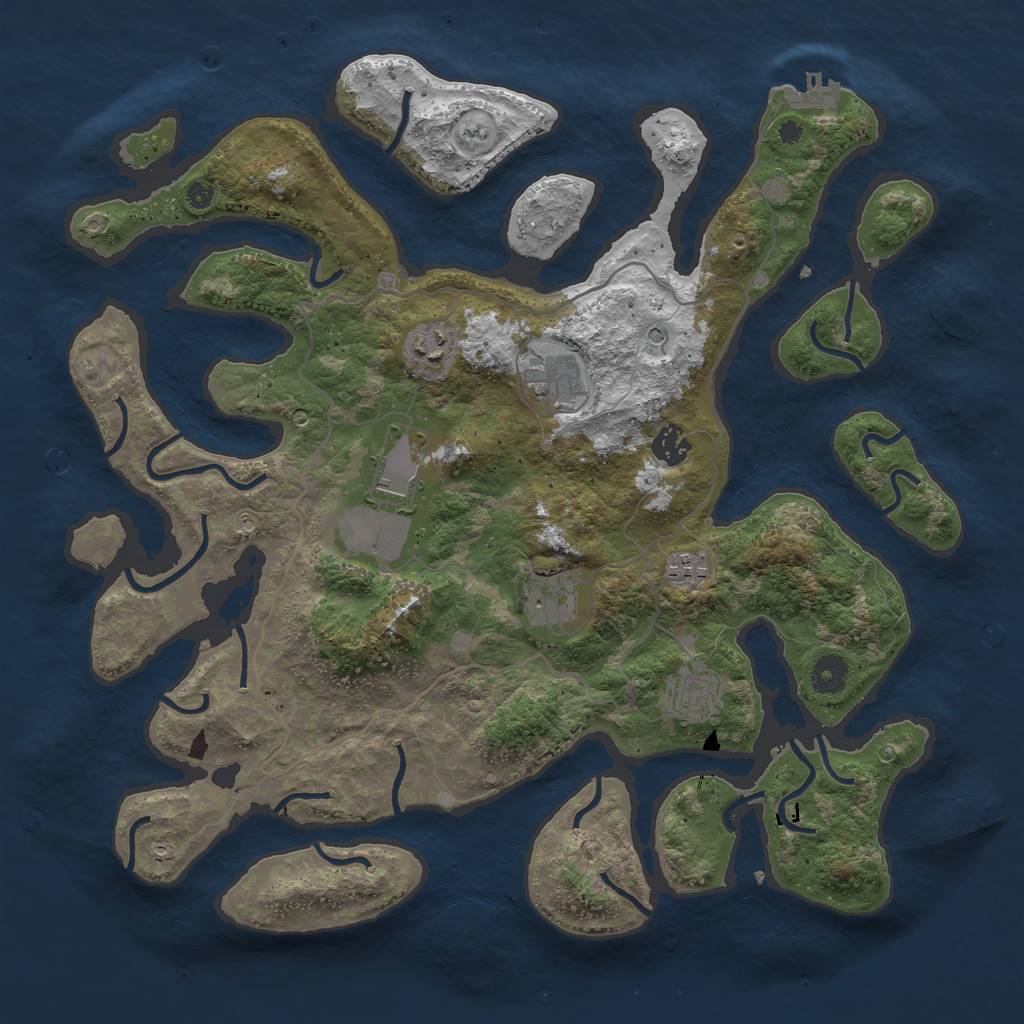 Rust Map: Procedural Map, Size: 4000, Seed: 338896, 11 Monuments