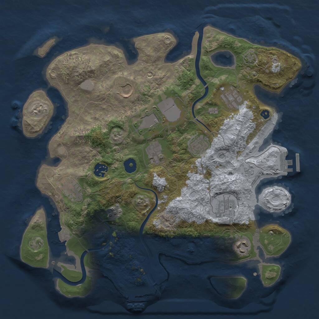 Rust Map: Procedural Map, Size: 3510, Seed: 3213563, 16 Monuments