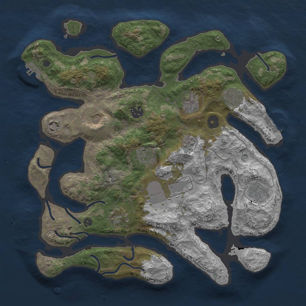 Rust Map: Procedural Map, Size: 3600, Seed: 891302, 15 Monuments