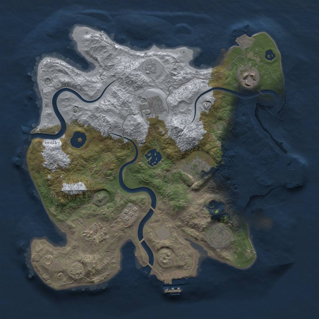 Rust Map: Procedural Map, Size: 3000, Seed: 1629245976, 13 Monuments