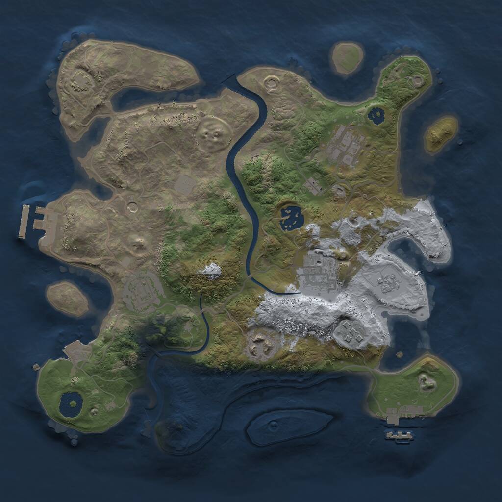 Rust Map: Procedural Map, Size: 3000, Seed: 91793463, 12 Monuments