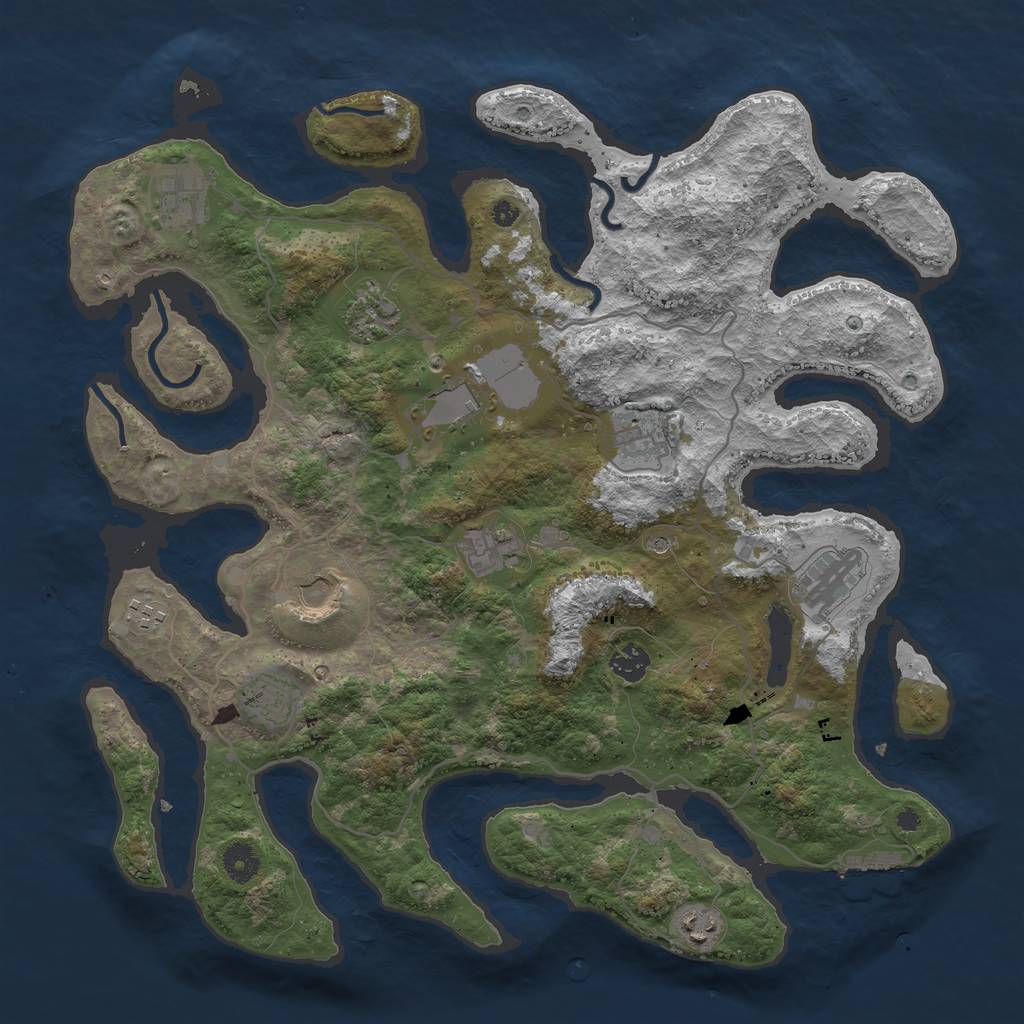 Rust Map: Procedural Map, Size: 4100, Seed: 71694432, 15 Monuments