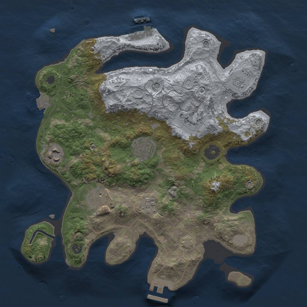 Rust Map: Procedural Map, Size: 3000, Seed: 4232434, 11 Monuments