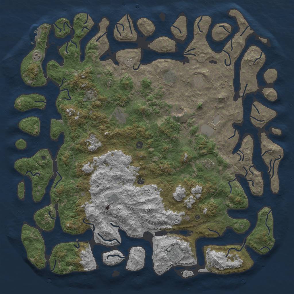 Rust Map: Procedural Map, Size: 6000, Seed: 1304, 15 Monuments