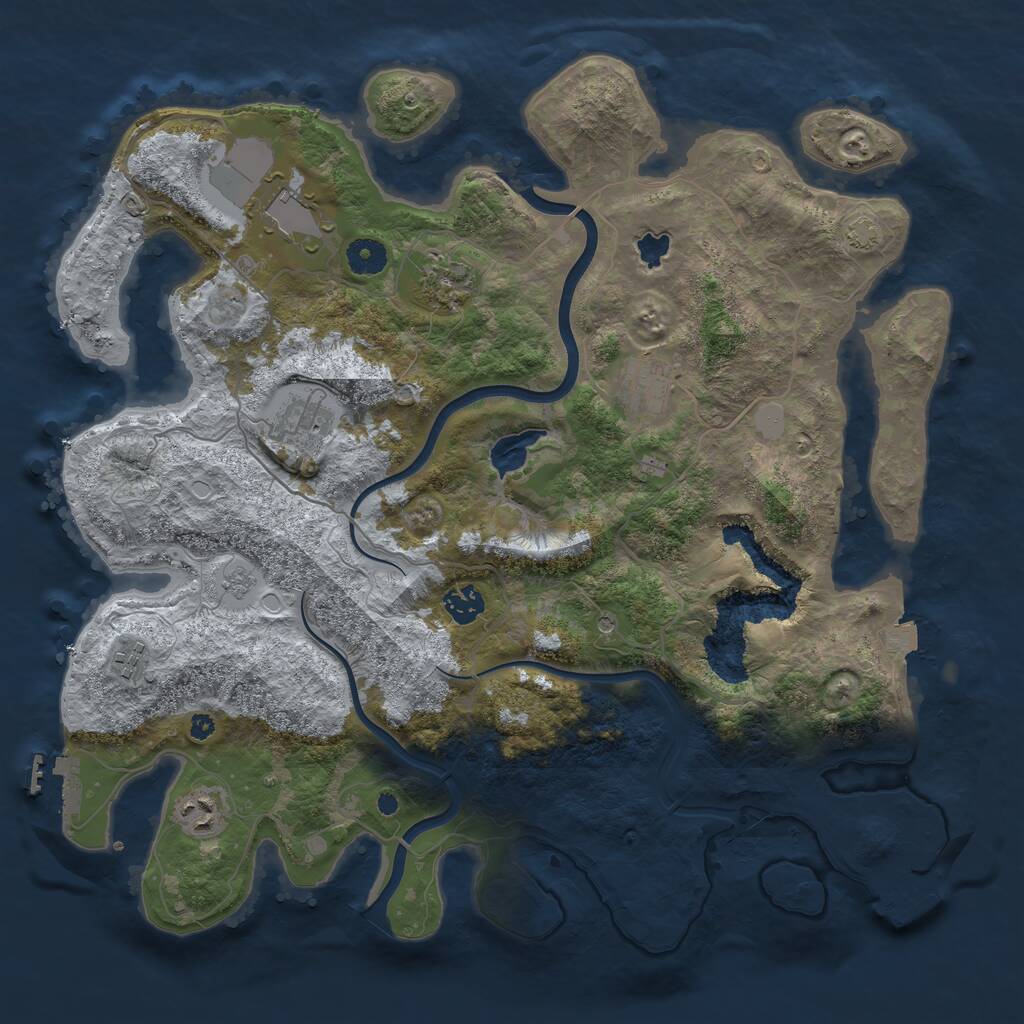 Rust Map: Procedural Map, Size: 4000, Seed: 246460906, 13 Monuments