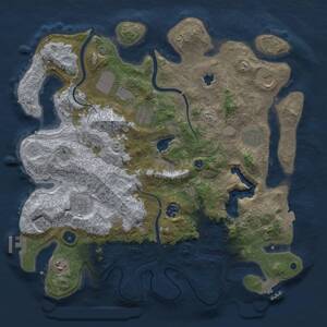 Thumbnail Rust Map: Procedural Map, Size: 4000, Seed: 246460906, 14 Monuments