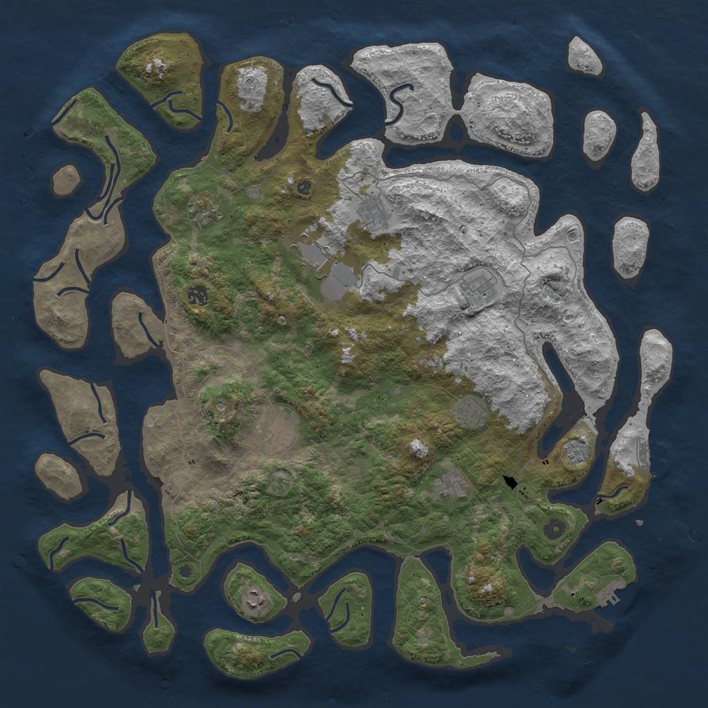 Rust Map: Procedural Map, Size: 5000, Seed: 74845616, 15 Monuments