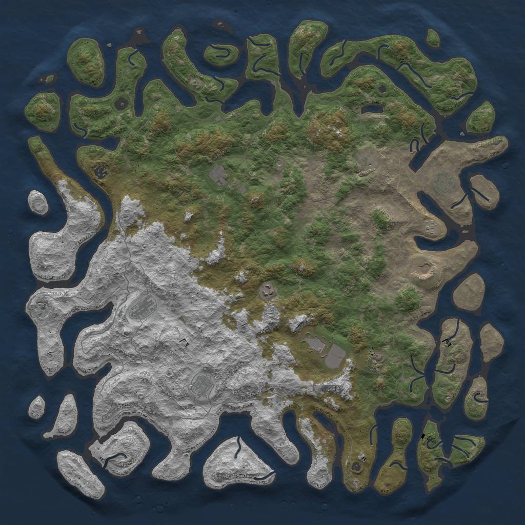 Rust Map: Procedural Map, Size: 6000, Seed: 191984, 14 Monuments