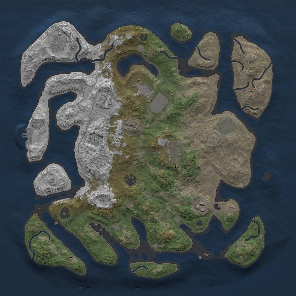 Rust Map: Procedural Map, Size: 4000, Seed: 169358574, 12 Monuments