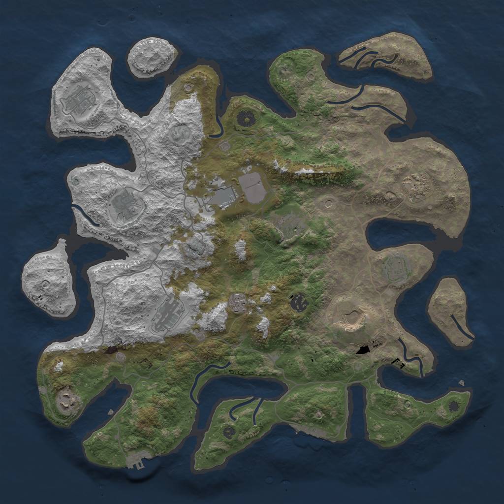 Rust Map: Procedural Map, Size: 4250, Seed: 10568, 16 Monuments