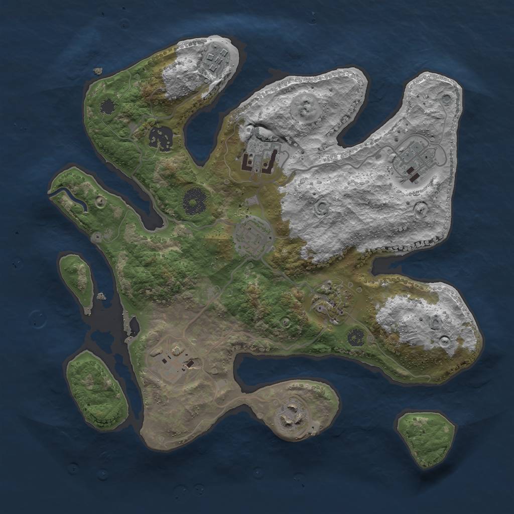 Rust Map: Procedural Map, Size: 3000, Seed: 1766008951, 10 Monuments