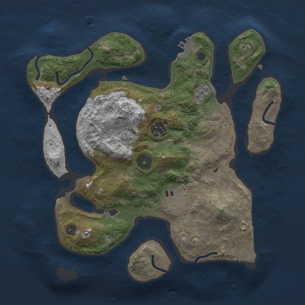 Rust Map: Procedural Map, Size: 3000, Seed: 305343988, 7 Monuments