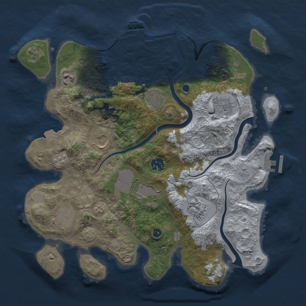 Rust Map: Procedural Map, Size: 3500, Seed: 259555488, 15 Monuments