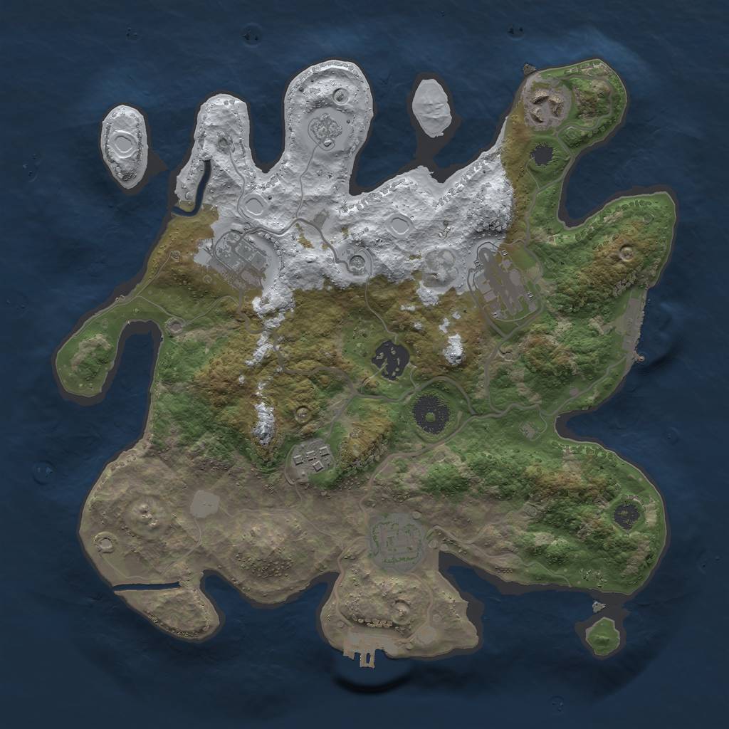 Rust Map: Procedural Map, Size: 3000, Seed: 2109756645, 15 Monuments