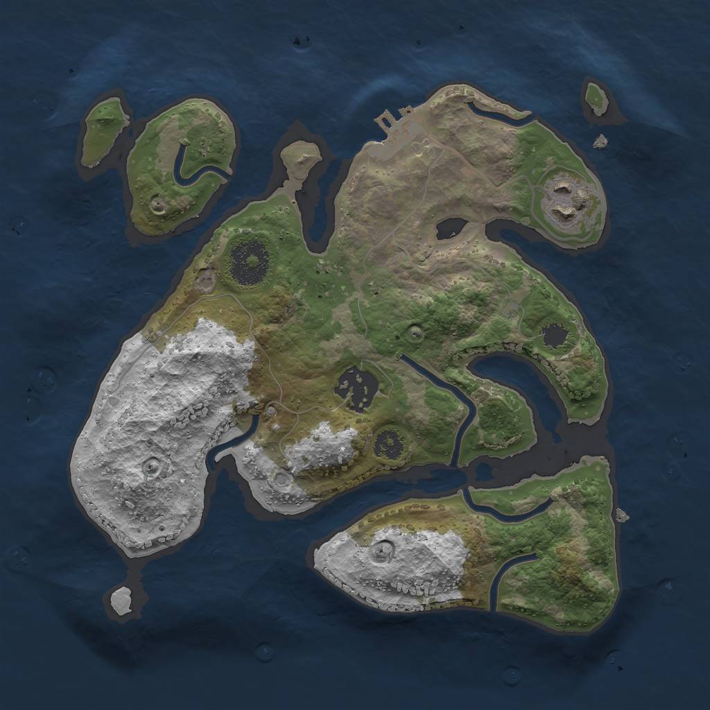 Rust Map: Procedural Map, Size: 2500, Seed: 9856524, 5 Monuments