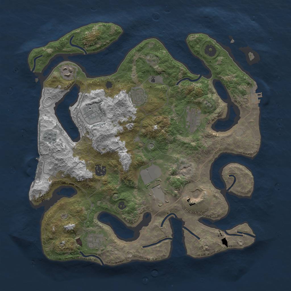 Rust Map: Procedural Map, Size: 3700, Seed: 458, 20 Monuments