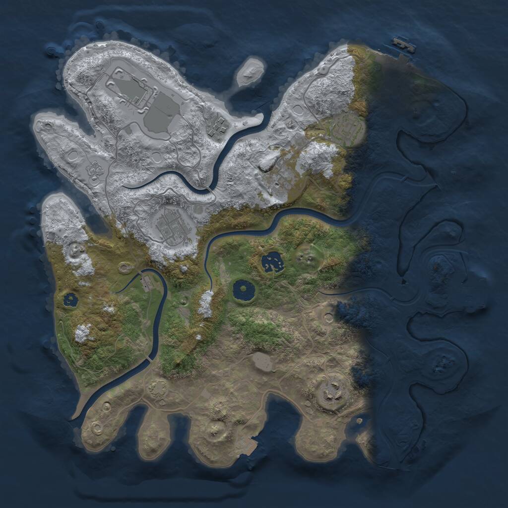 Rust Map: Procedural Map, Size: 3500, Seed: 100170499, 13 Monuments