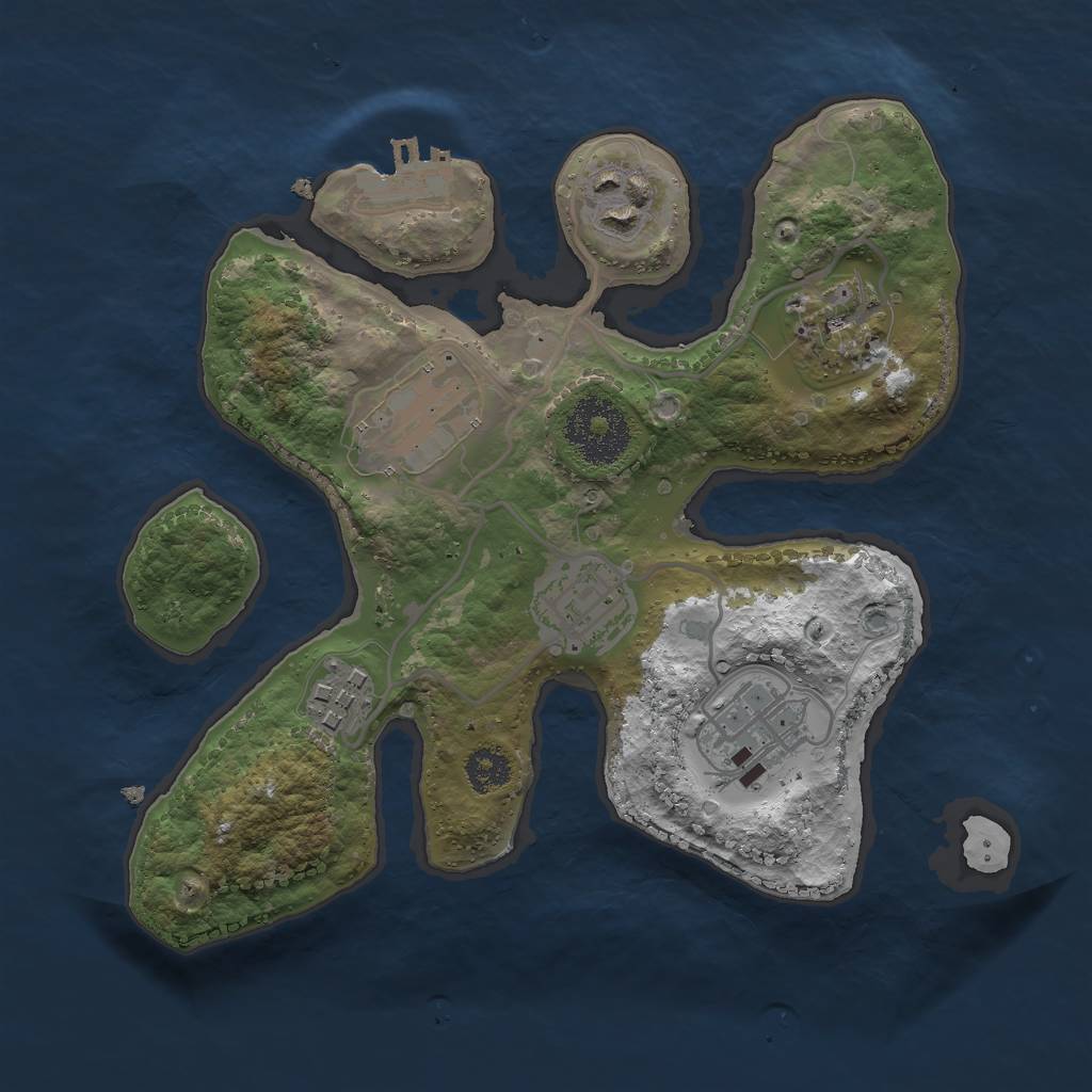 Rust Map: Procedural Map, Size: 2500, Seed: 558995457, 9 Monuments